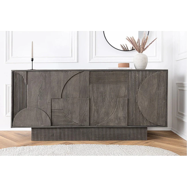 Komoda 46801 170cm Art Deco Drevo Mango Šedá