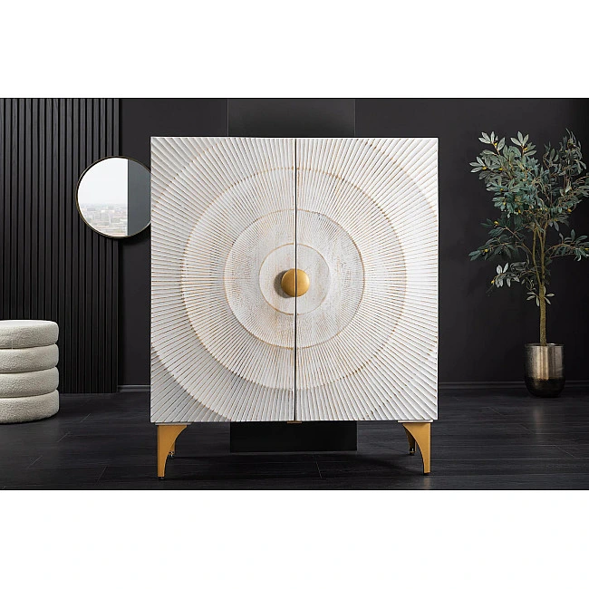 Komoda 48108 Bailey 100cm Drevo Mango Bielené