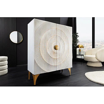 Komoda 48108 Bailey 100cm Drevo Mango Bielené