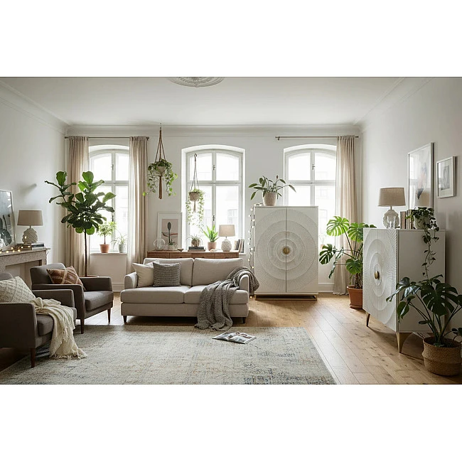 Komoda/Bar 48109 Bailey 95cm Drevo Mango Bielené