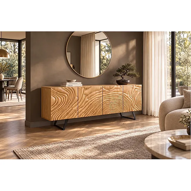 Komoda Fluid 177cm Drevo Mango Prírodné