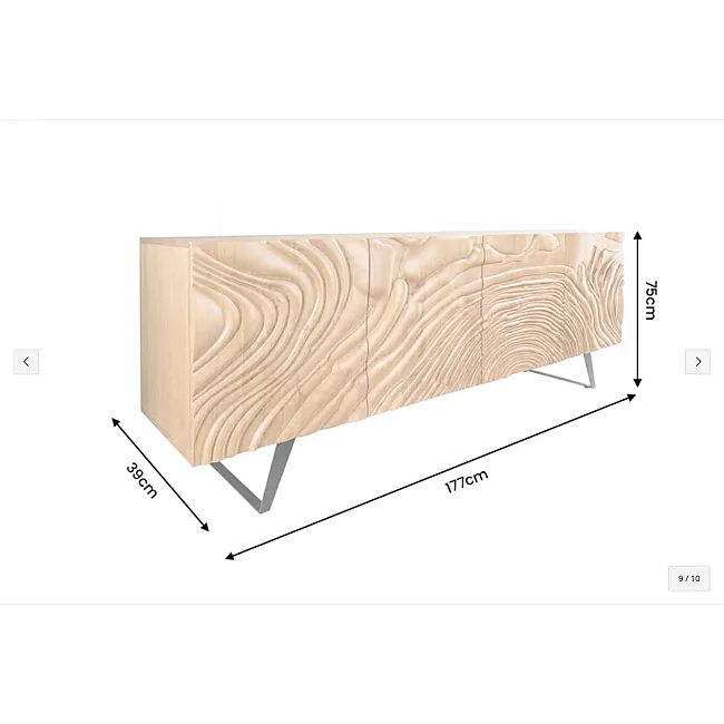 Komoda Fluid 177cm Drevo Mango Prírodné