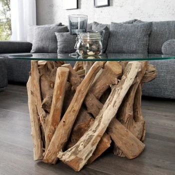 Konferenčný stôl Nature 39832 Ø60cm Drevo Teak