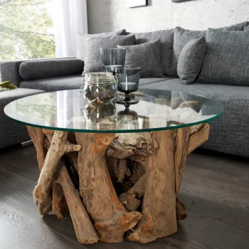 Konferenčný stôl Nature 39832 Ø60cm Drevo Teak