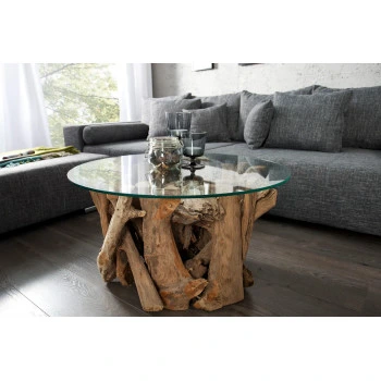 Konferenčný stôl Nature 39832 Ø60cm Drevo Teak