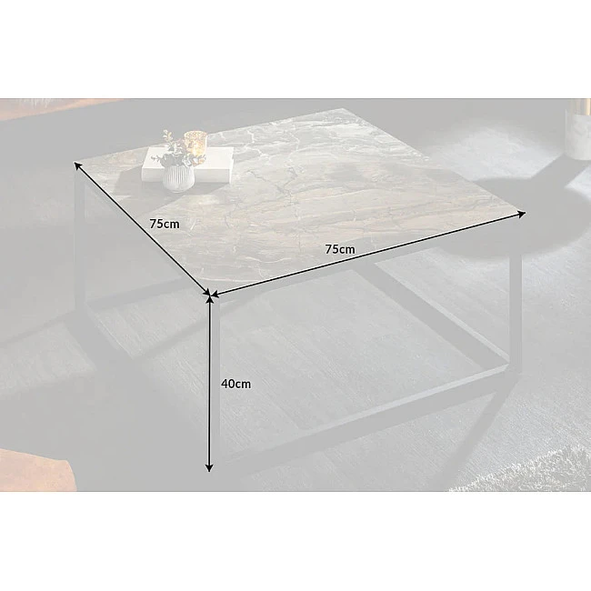 Konferenčný stôl 40670 75x75cm Marble Look Ceramik Taupe