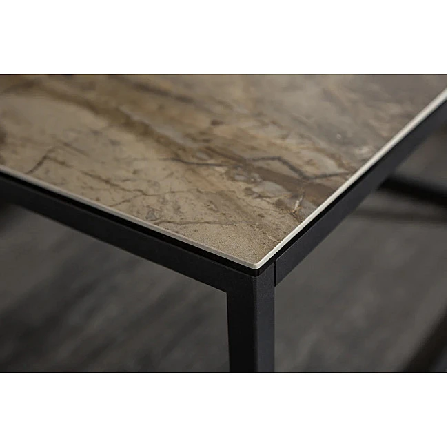 Konferenčný stôl 40670 75x75cm Marble Look Ceramik Taupe