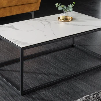 Konferenčný stôl 41089 100x60cm Marble Look White Ceramik