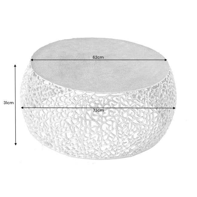 Konferenčný stôl Leaf 43227 Ø75cm Aluminium Zlatá