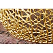 Konferenčný stôl Leaf 43228 Ø75cm Aluminium Gold + Drevo Acacia