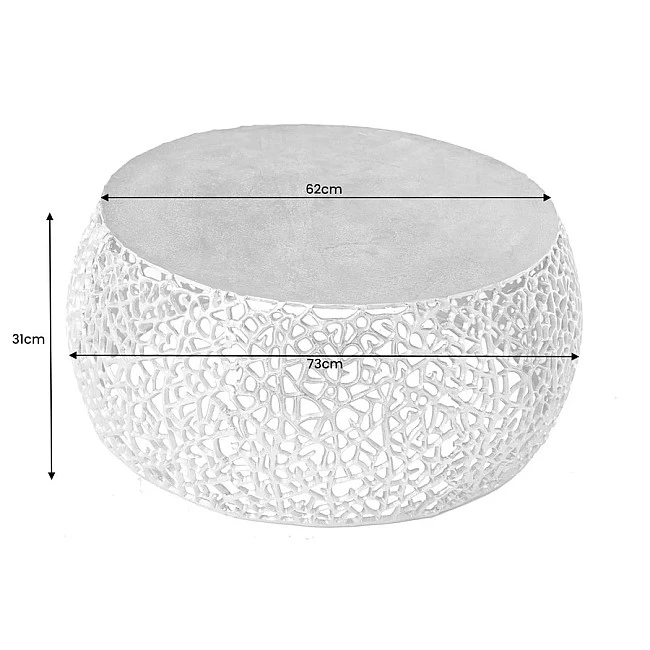 Konferenčný stôl Leaf 43229 Ø75cm Aluminium Silver