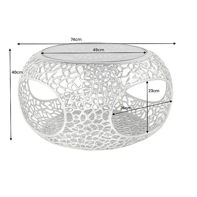 Konferenčný stôl Spin 44147 Ø75cm Aluminium Silver