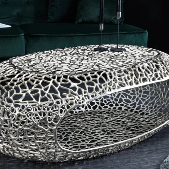 Konferenčný stôl Organic 44148 120x66cm Aluminium Silver
