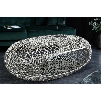 Konferenčný stôl Organic 44148 120x66cm Aluminium Silver