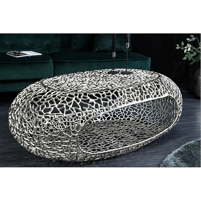 Konferenčný stôl Organic 44148 120x66cm Aluminium Silver