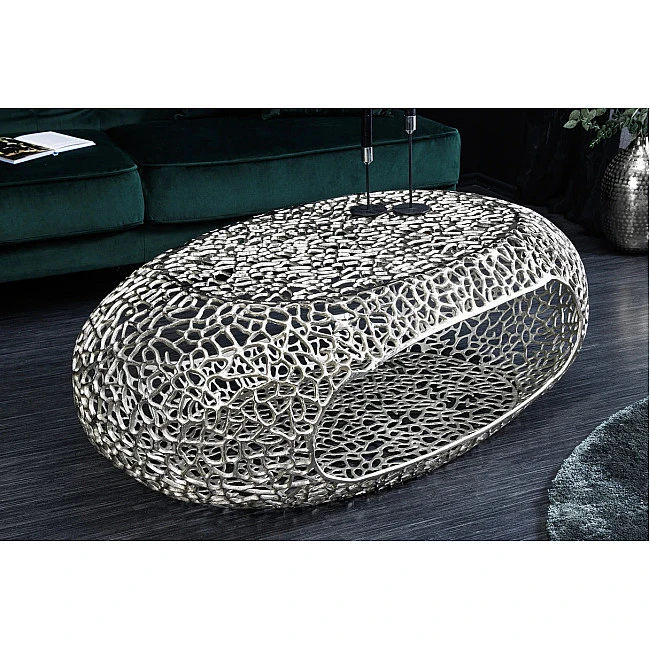 Konferenčný stôl Organic 44148 120x66cm Aluminium Silver
