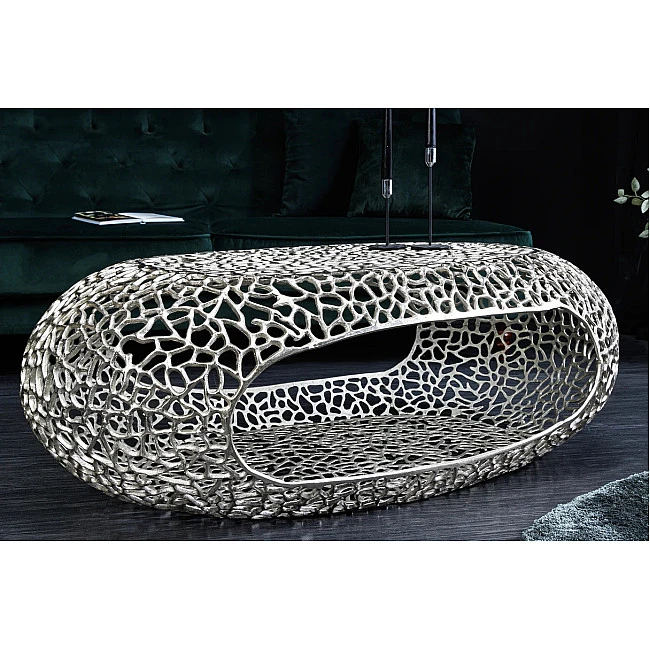 Konferenčný stôl Organic 44148 120x66cm Aluminium Silver