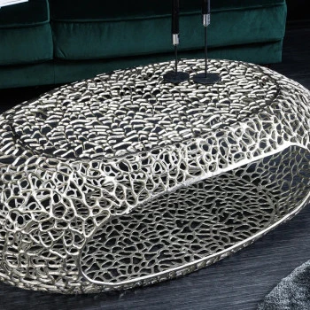 Konferenčný stôl Organic 44148 120x66cm Aluminium Silver