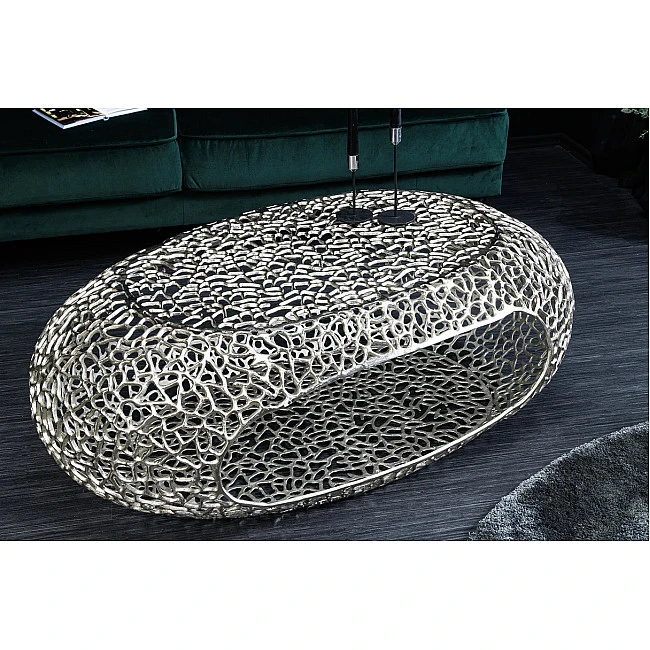 Konferenčný stôl Organic 44148 120x66cm Aluminium Silver
