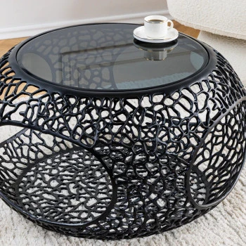 Konferenčný stôl Spin 44506 Ø75cm Aluminium Black