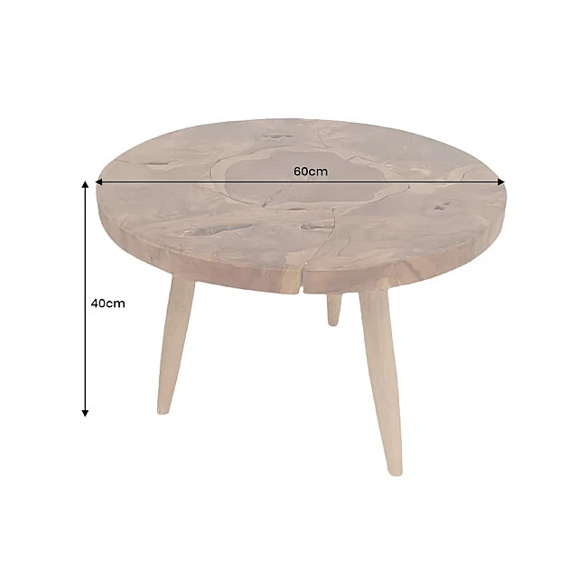 Konferenčný stôl Mosaik 44712 Ø60cm Drevo Teak