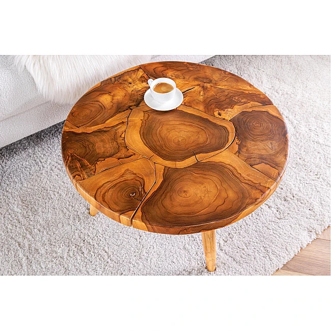 Konferenčný stôl Mosaik 44712 Ø60cm Drevo Teak