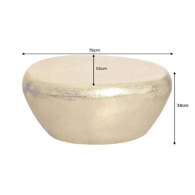 Konferenčný stôl Stone 44852 75x52cm Gold