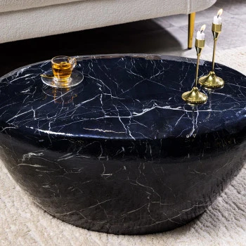 Konferenčný stôl Stone 44853 75x52cm Black marble look