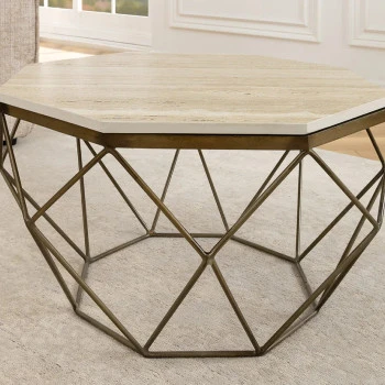 Konferenčný stôl Diamond 45204 Ø70cm Travertine