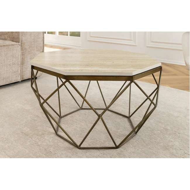 Konferenčný stôl Diamond 45204 Ø70cm Travertine
