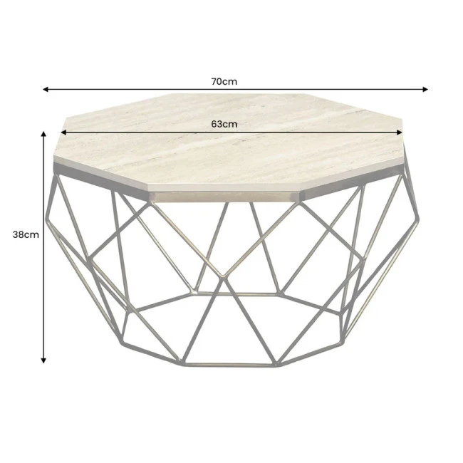 Konferenčný stôl Diamond 45204 Ø70cm Travertine