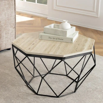 Konferenčný stôl Diamond 45205 Ø70cm Travertine