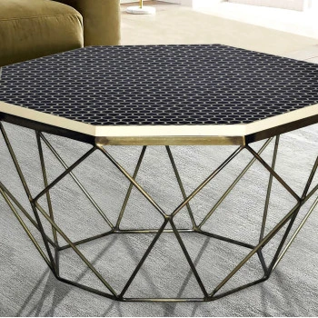 Konferenčný stôl Diamond 45215 Ø70cm Mosadz