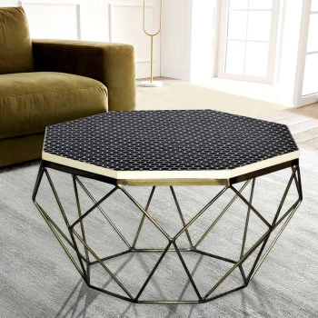Konferenčný stôl Diamond 45215 Ø70cm Mosadz