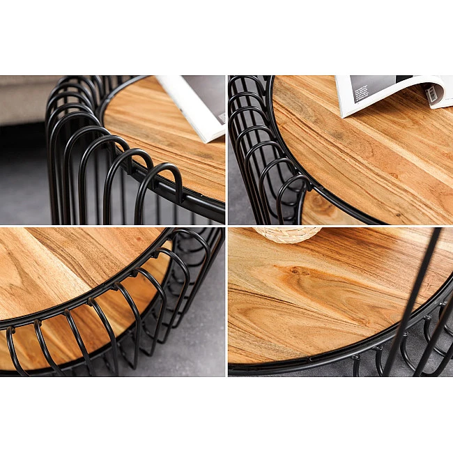 Konferenčný stôl Elements 45736 Ø70cm Drevo Acacia