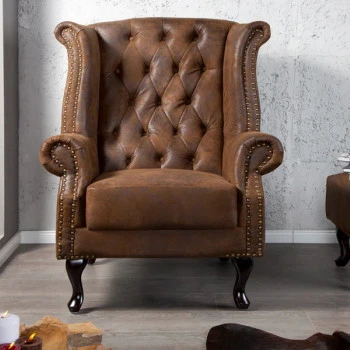 Kreslo 19448 Chesterfield Antik hnedá