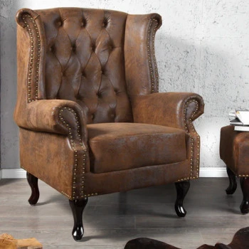 Kreslo 19448 Chesterfield Antik hnedá