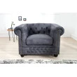 Kreslo 37389 Chesterfield Antik šedá