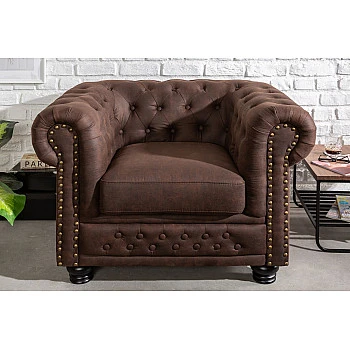 Kreslo 40654 Chesterfield Vintage Hnedá