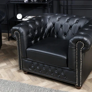 Kreslo 41448 Chesterfield Antique Čierna