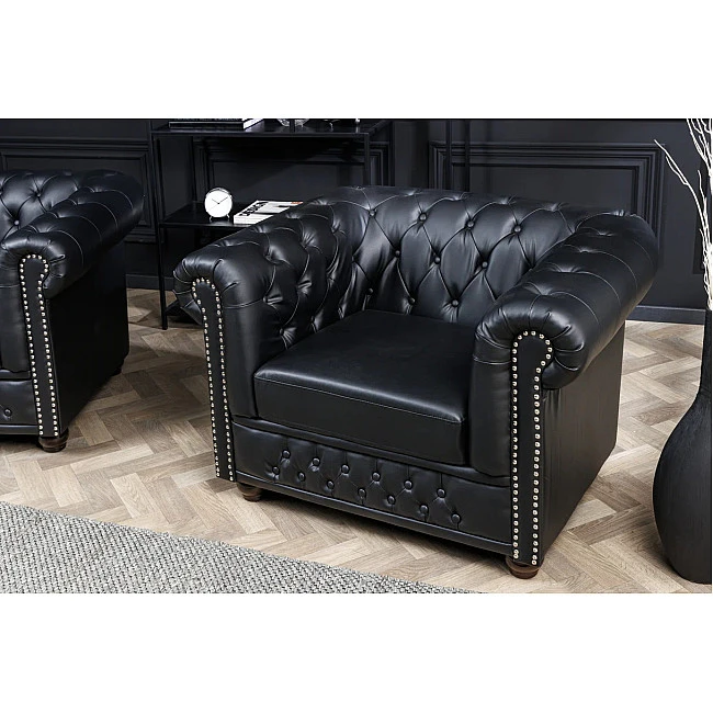 Kreslo 41448 Chesterfield Antique Čierna