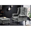 Kreslo 43520 Chesterfield Zamat šedá