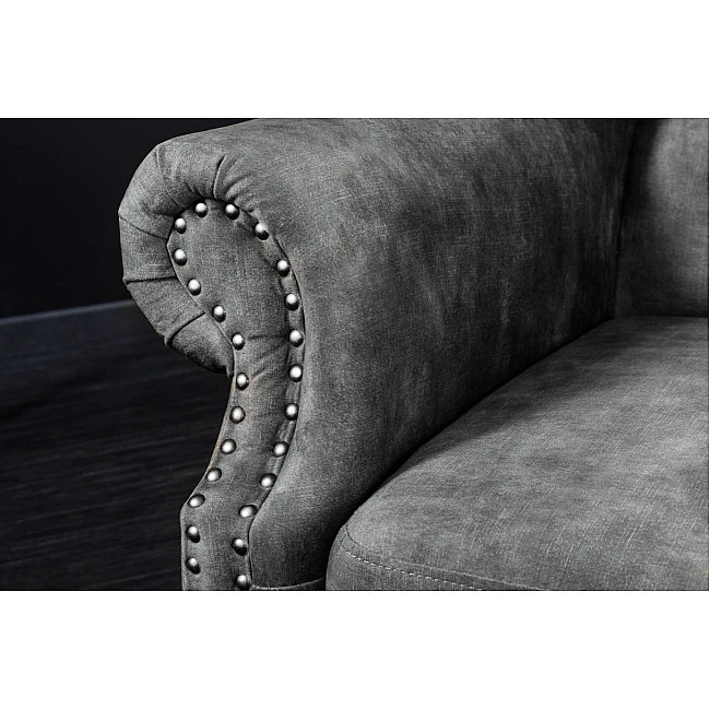 Kreslo 43520 Chesterfield Zamat šedá