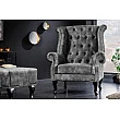 Kreslo 43520 Chesterfield Zamat šedá