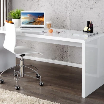 PC - stolík 36024 140x60cm Biely vysoký lesk