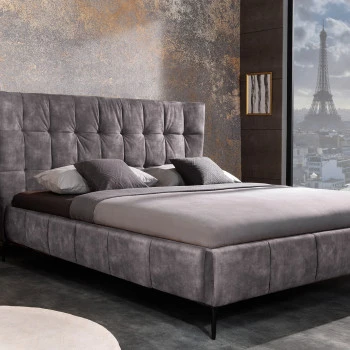 Posteľ 41670 180x200cm Boutique Zamat Tmavošedá