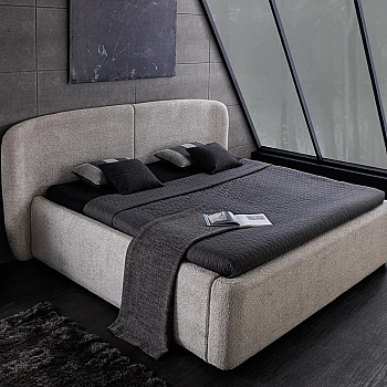 Posteľ 45332 Art Deco 180x200cm Bouclé Sivá + úložný prestor