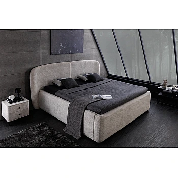 Posteľ 45332 Art Deco 180x200cm Bouclé Sivá + úložný prestor