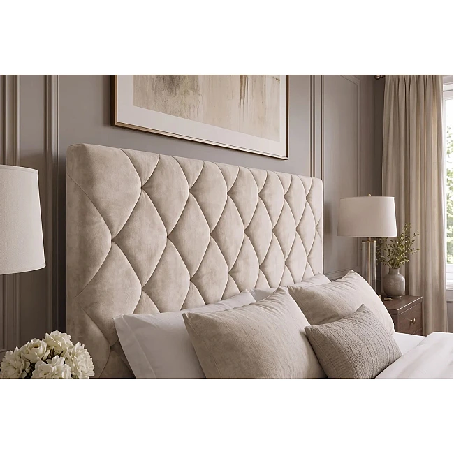 Posteľ 45920 Elysium 180x200cm Zamat Champagne + úložný prestor