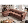 Rohová sedacia súprava 40611 Chesterfield - Antik Hnedá